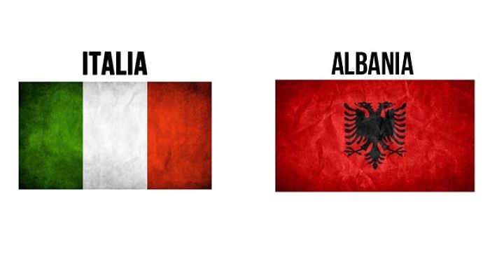 Informazioni Albania: bandiere di Italia e di Albania